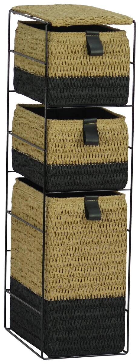 POCOline Aufbewahrungsregal schwarz Metall B/H/L: ca. 25,5x65x17,5 cm