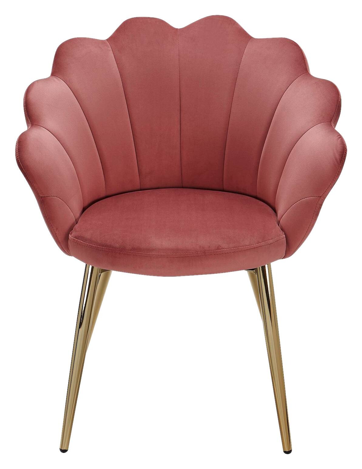 Stuhl rosa gold Stoff Eisen B/H/T: ca. 47,5x80x53 cm