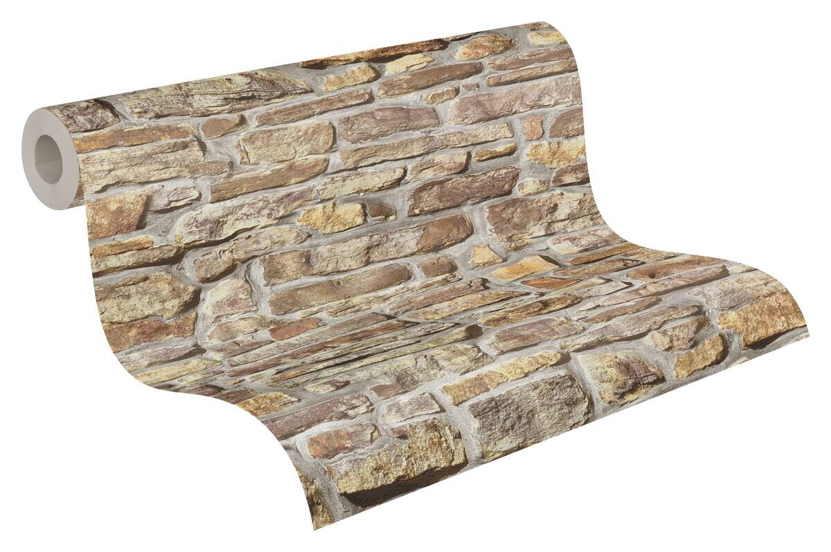 A.S.Creation Vliestapete gelb braun B/H/D: ca. 53x1005x8,6 cm