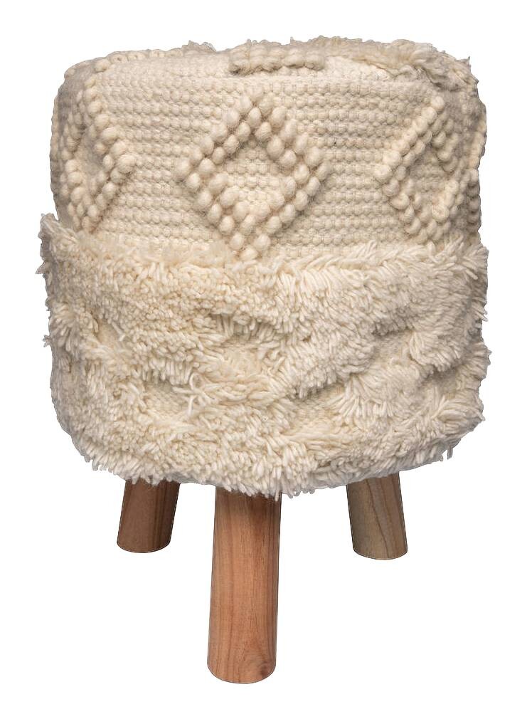 360 Living Hocker Bohist 100 natur Baumwolle Holz H/D: ca. 50x38 cm