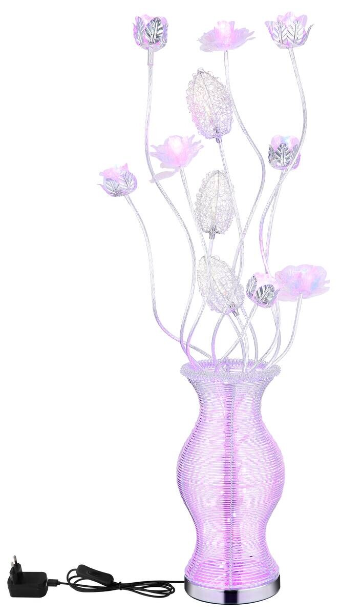 GLOBO LED-Tischleuchte FLORIELLE silber Aluminium Kunststoff H/D: ca. 88x29 cm 1 Brennstellen