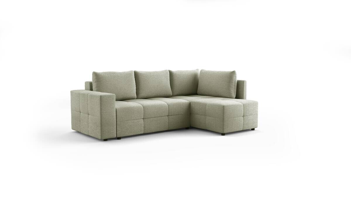 Ecksofa mit Bettfunktion und Bettkasten grün Flachgewebe B/T: ca. 238x167 cm