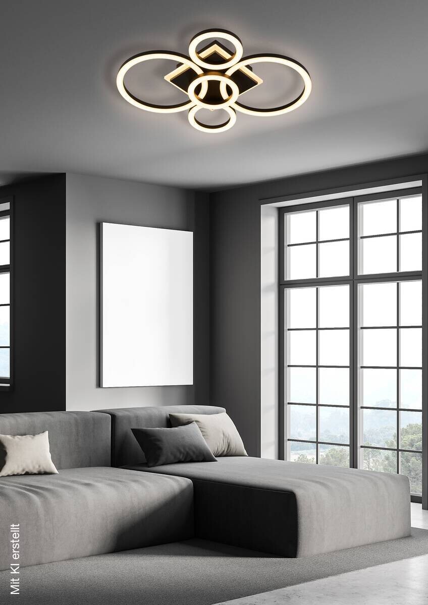 POCOline LED-Deckenleuchte Lavan schwarz B/H/L: ca. 39x9x49 cm