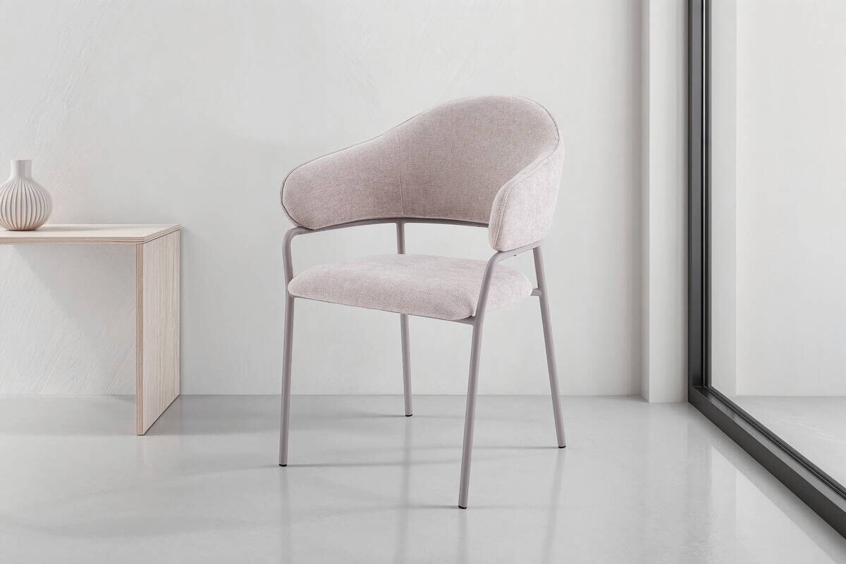 Stuhl CURVE, 2er-Set taupe Stoff B/H/T: ca. 60x86x58 cm