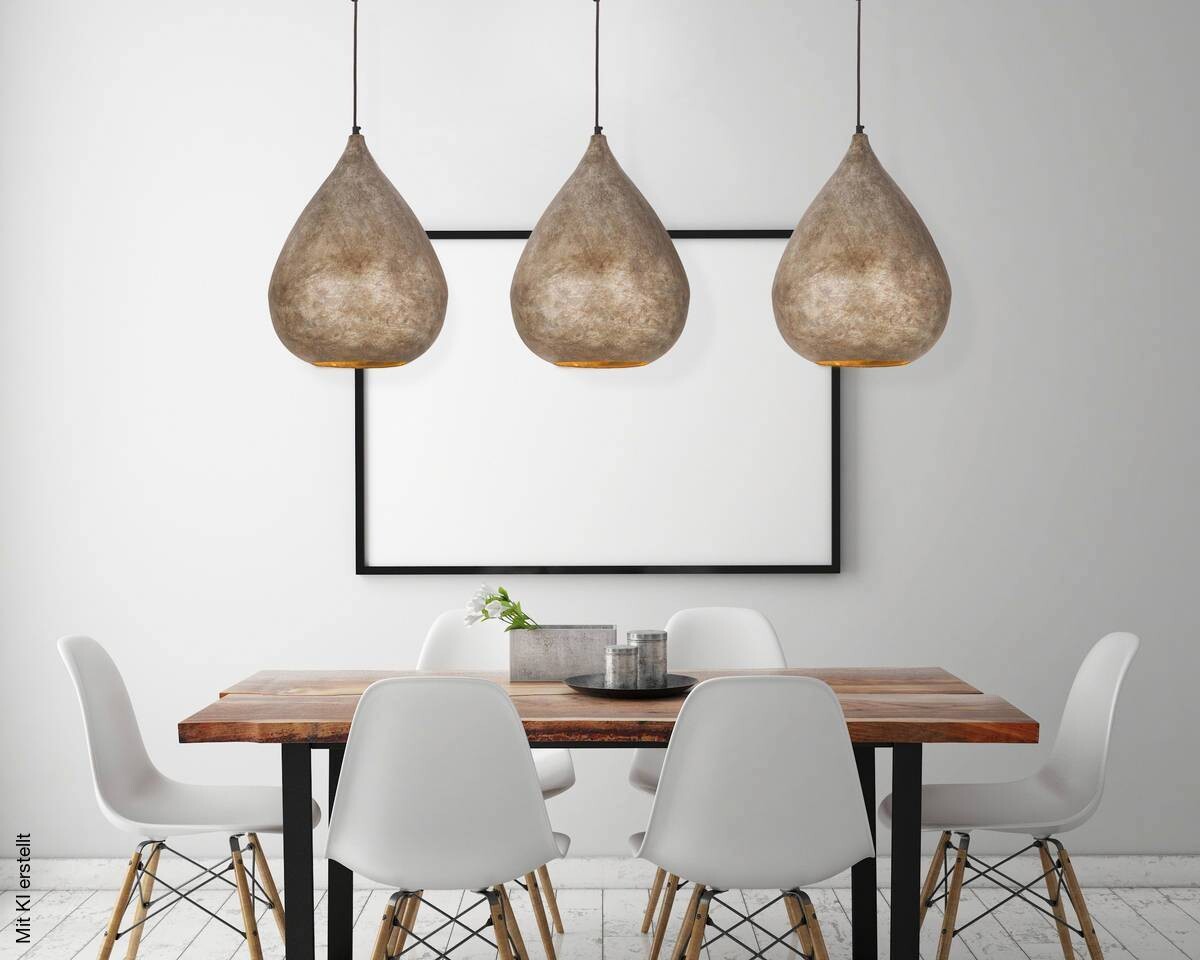 Kayoom Pendelleuchte Loft Style champagner Eisen B/H/L: ca. 33x44x33 cm E27 1 Brennstellen