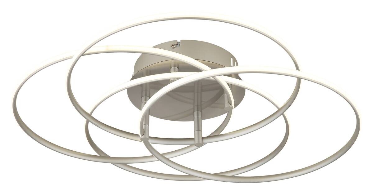 GLOBO Deckenleuchte nickel matt Opal Metall Aluminium H/D: ca. 11,4x51,5 cm 1 Brennstellen