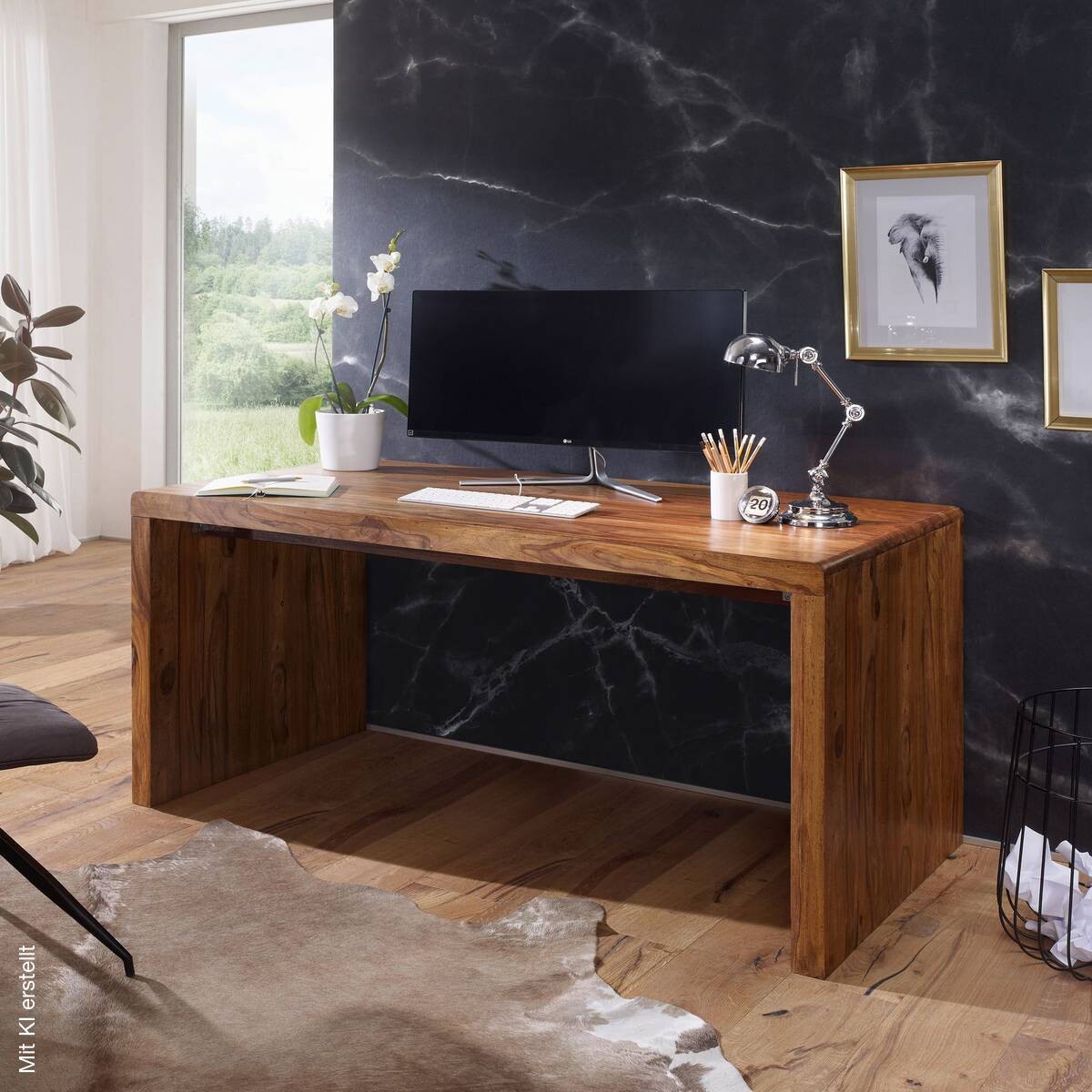 Schreibtisch natur B/H/T: ca. 180x76x90 cm