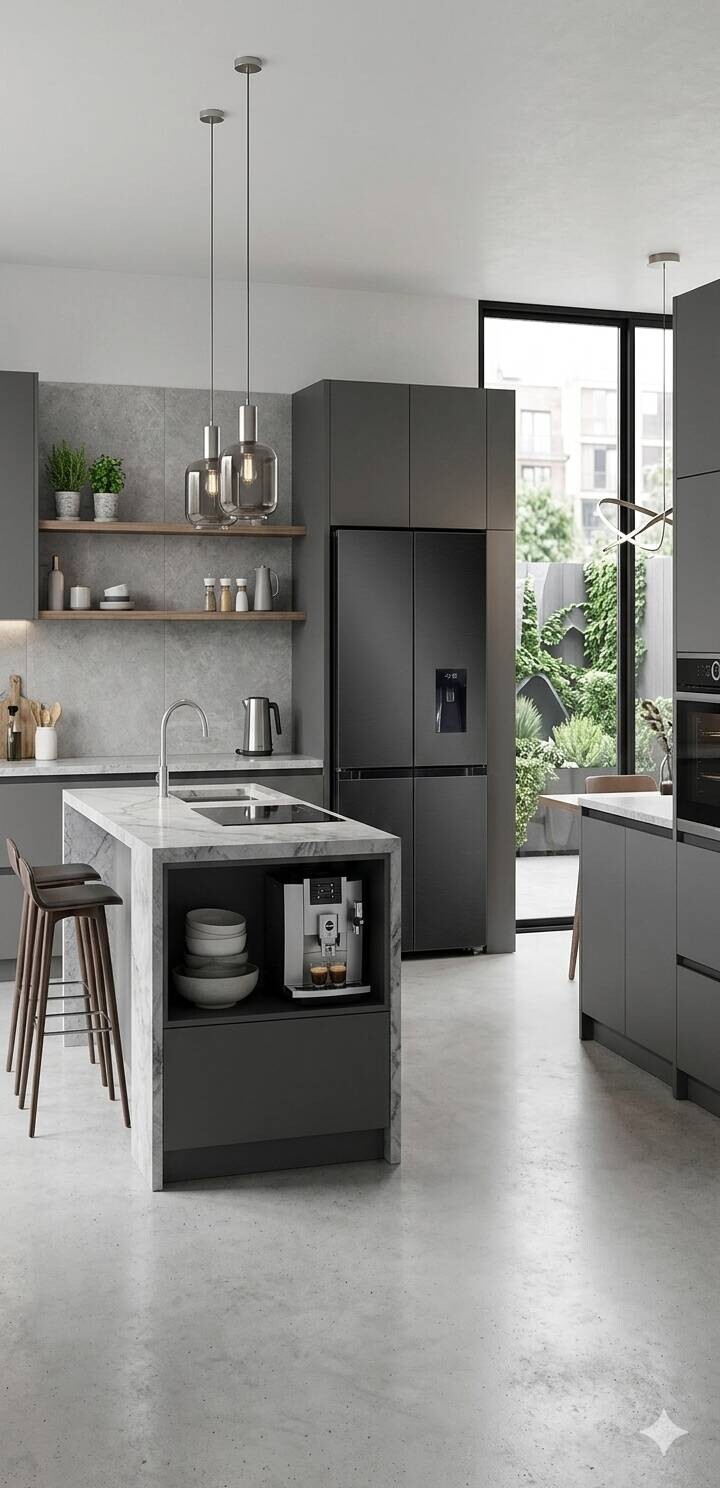 POCOline Multi-Door MD183-432EWDDNF dark Inox B/H/T: ca. 84x183x64 cm