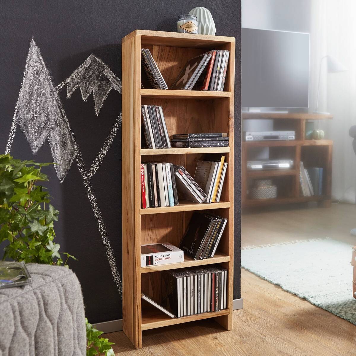 CD Regal natur B/H/T: ca. 30x90x17 cm