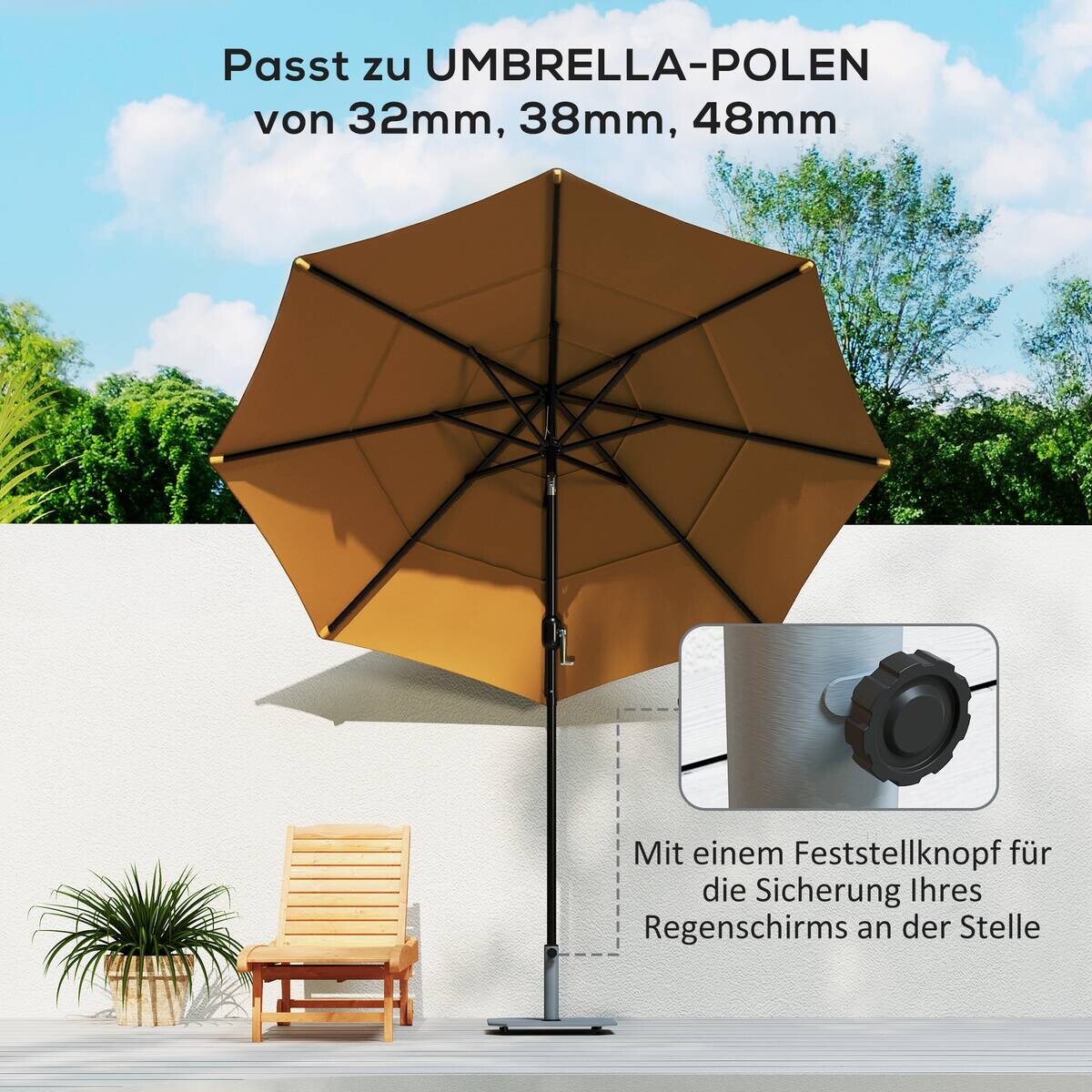 Outsunny Schirmständer grau Metall B/H/L: ca. 49,5x34x49,5 cm
