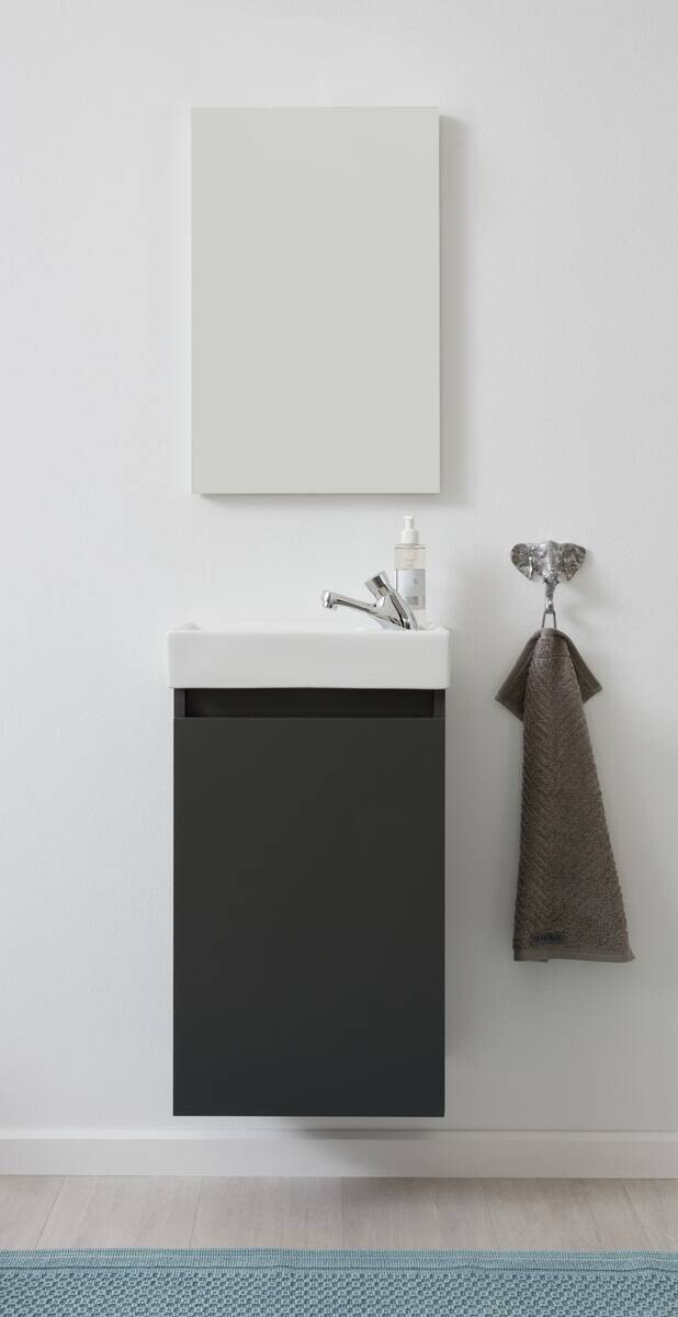 Bad-Set Champ grau matt B/H/T: ca. 40x68x22 cm