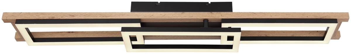 GLOBO Deckenleuchte 67266D1 schwarz Opal Metall MDF Kunststoff B/H/L: ca. 13,5x11x100 cm 1 Brennstellen