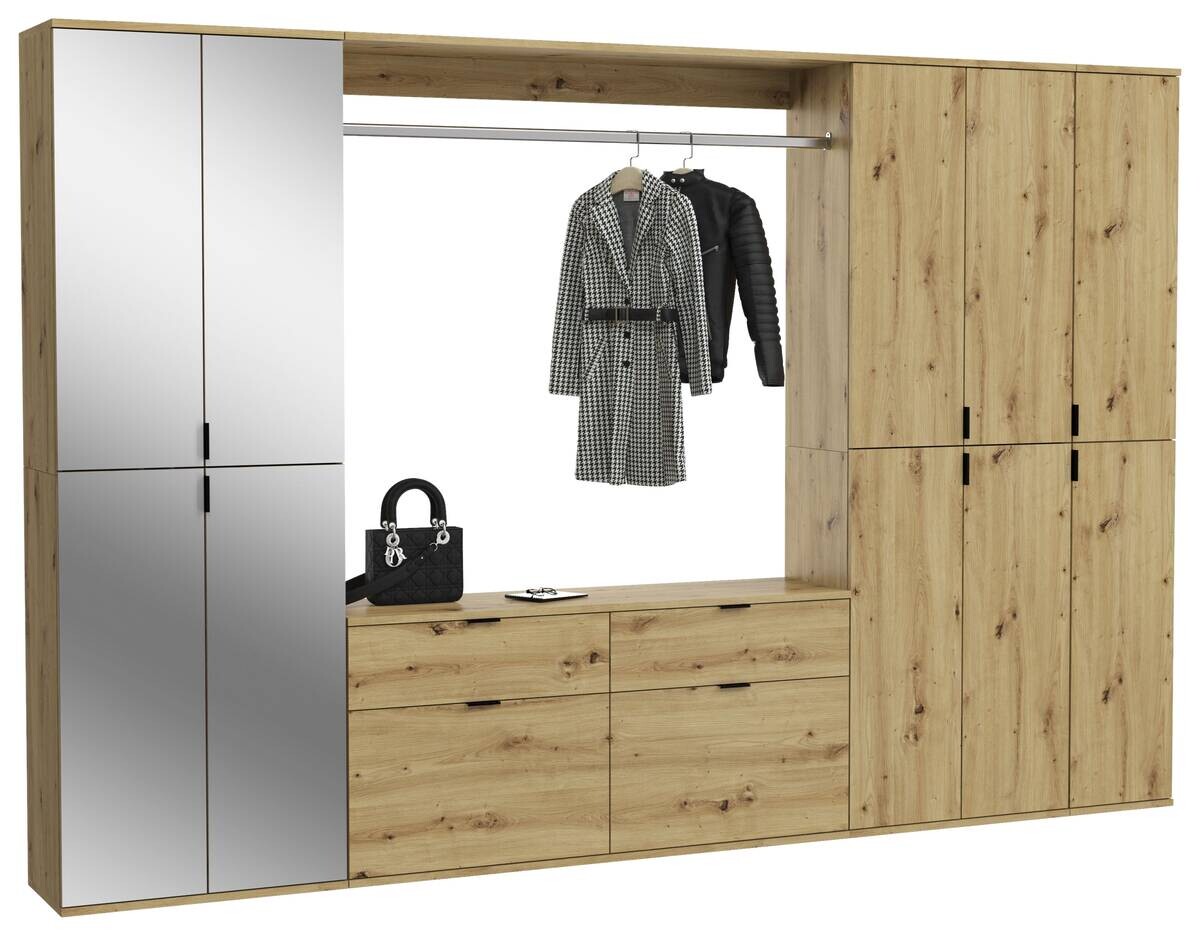 Garderobe PROJEKT Eiche Artisan Nachbildung Spiegel B/H/T: ca. 273x193x34 cm