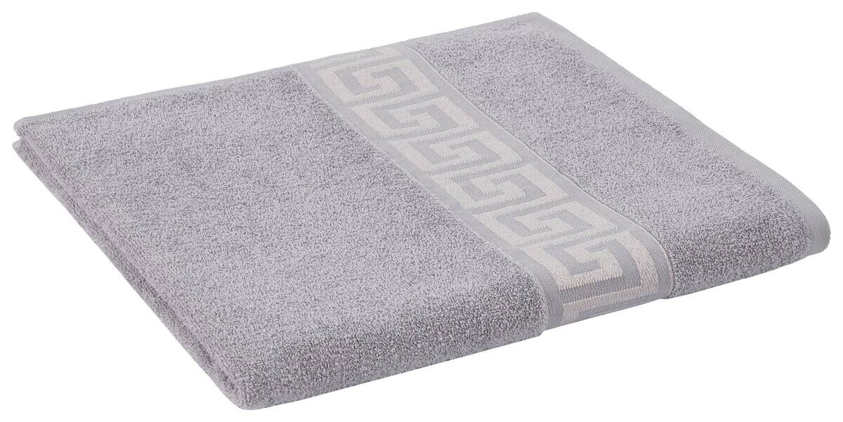 POCOline Duschtuch Mäander silber 100% Baumwolle B/L: ca. 80x160 cm