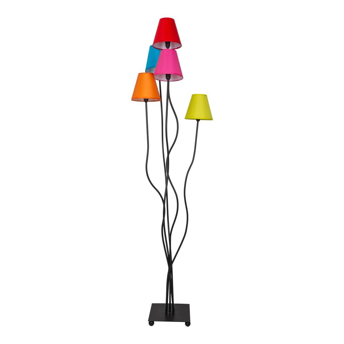 Näve Leuchten Stehlampe 2041261 multicolor Metall Textil B/H/T: ca. 36x166x40 cm 5 Brennstellen