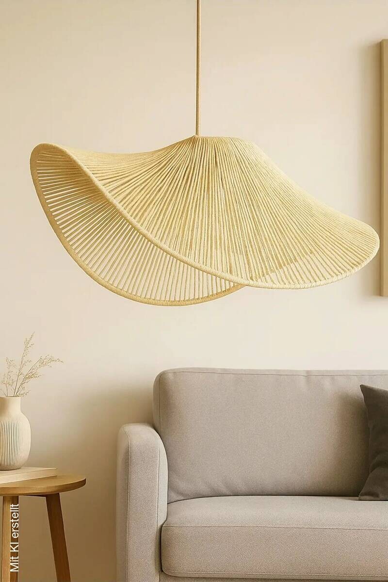 Opviq Pendelleuchte ecru Kunststoff B/T/L: ca. 50x50x50 cm E27 1 Brennstellen