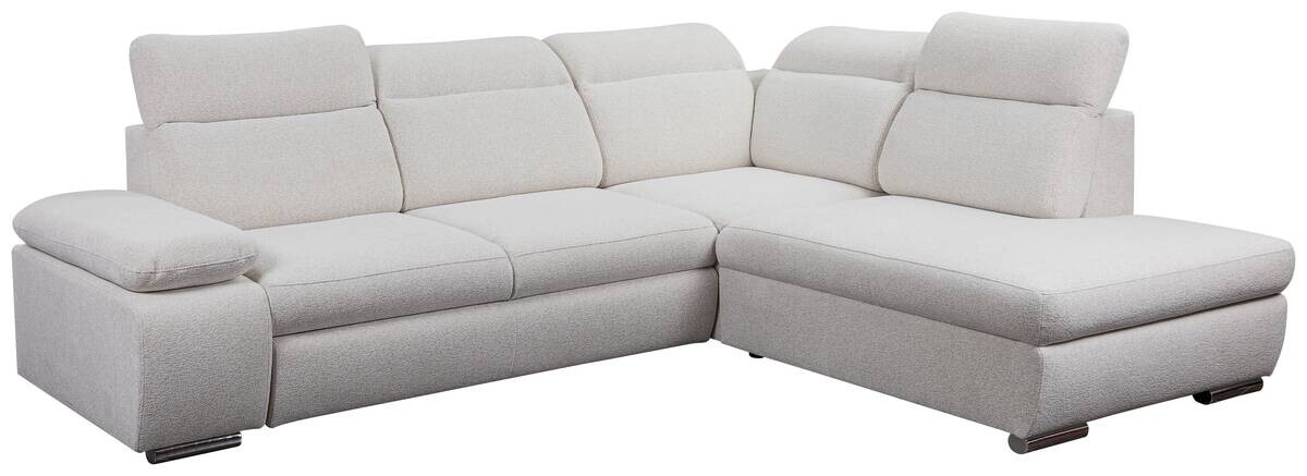 Ecksofa mit Bettfunktion und Bettkasten beige Microfaser B/H/T: ca. 282x100x232 cm