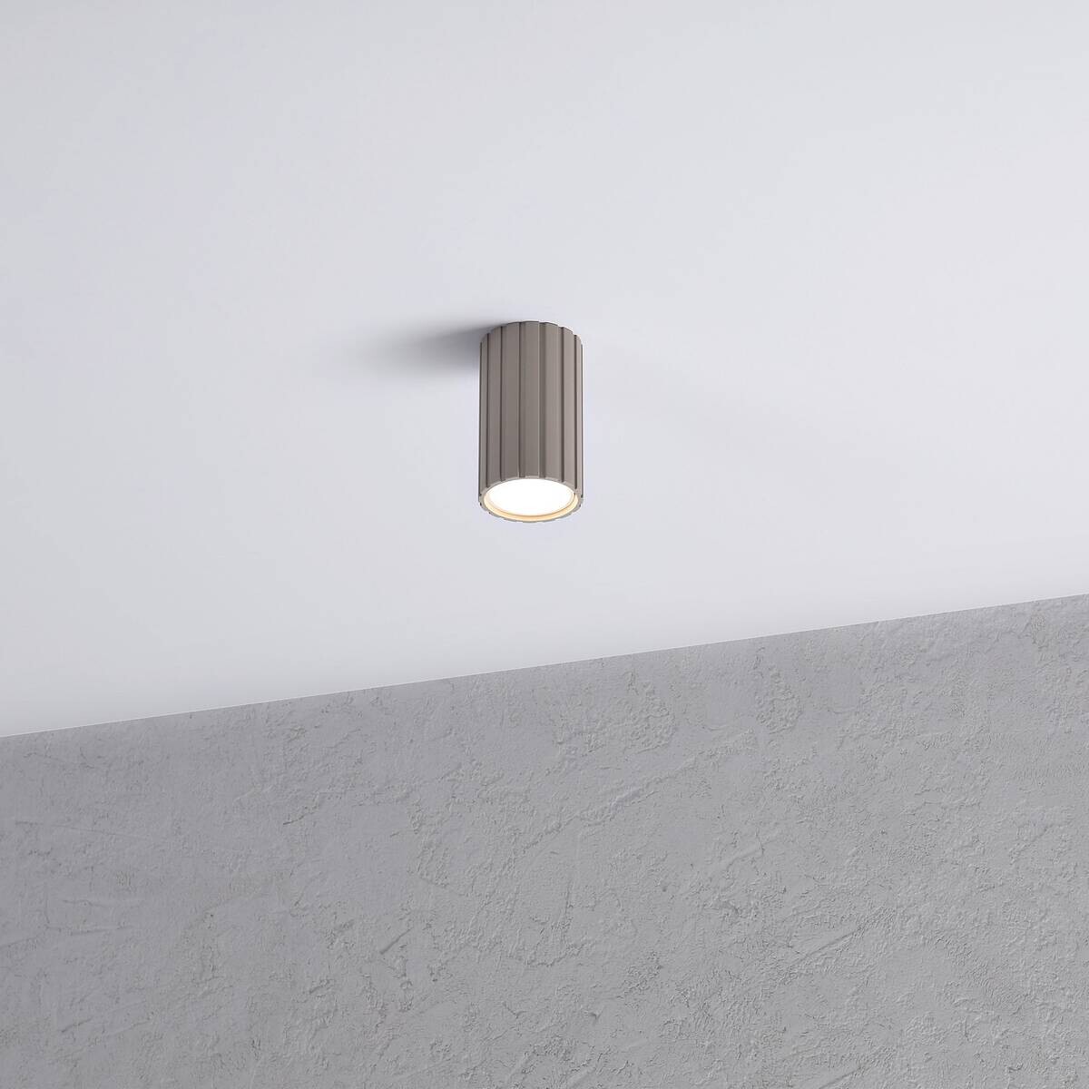 Lamkur Strahler Prisma beige Stahl B/H/L: ca. 6,5x10x6,5 cm 1 Brennstellen