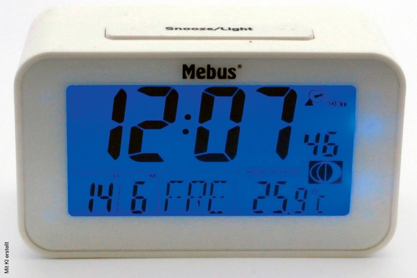Mebus Wecker schwarz B/L: ca. 4,8x12 cm
