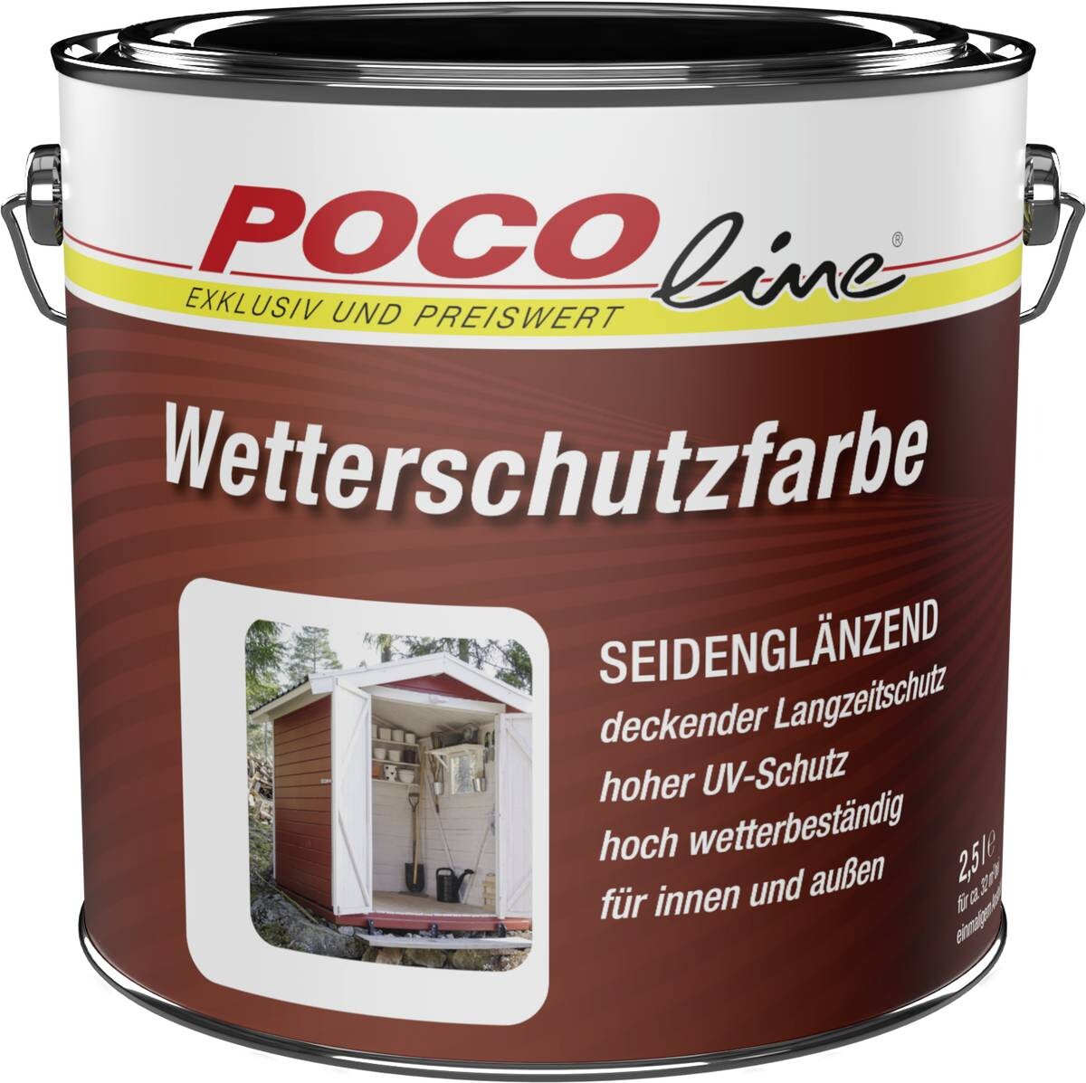 POCOline Wetterschutzfarbe weiß seidenmatt ca. 2,5 l