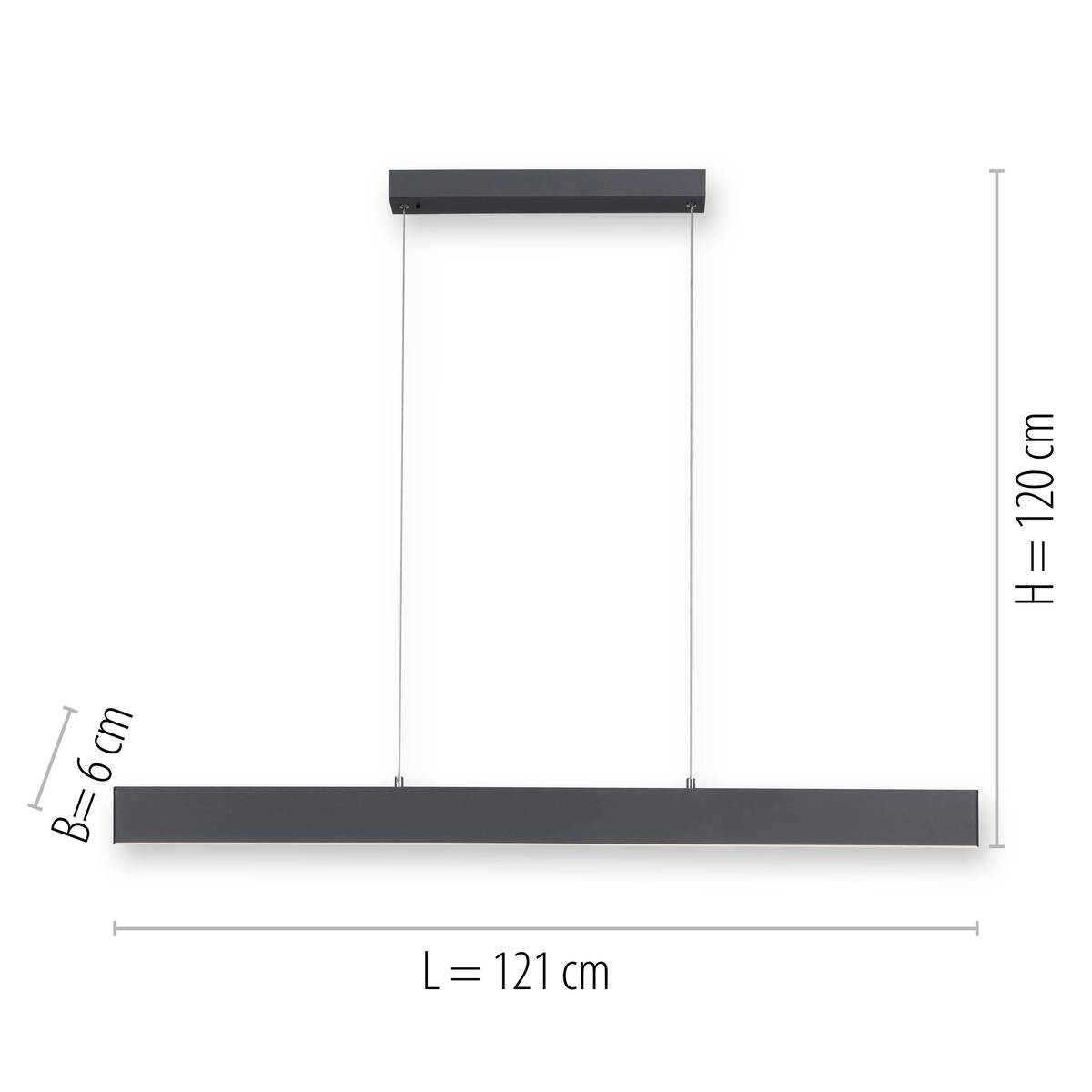 Paul Neuhaus LED-Pendelleuchte NILA 2548-13 anthrazit weiß Kunststoff Metall B/H/T: ca. 121x120x6 cm 2 Brennstellen