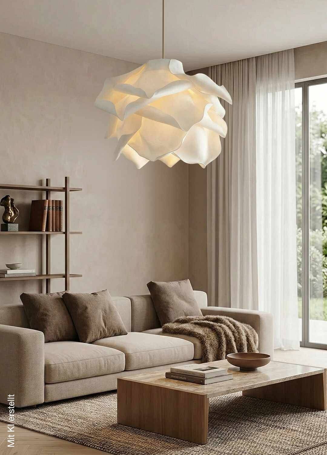 Opviq Pendelleuchte weiß Kunststoff B/H/T/L/D: ca. 58x120x58x58x58 cm E27 1 Brennstellen