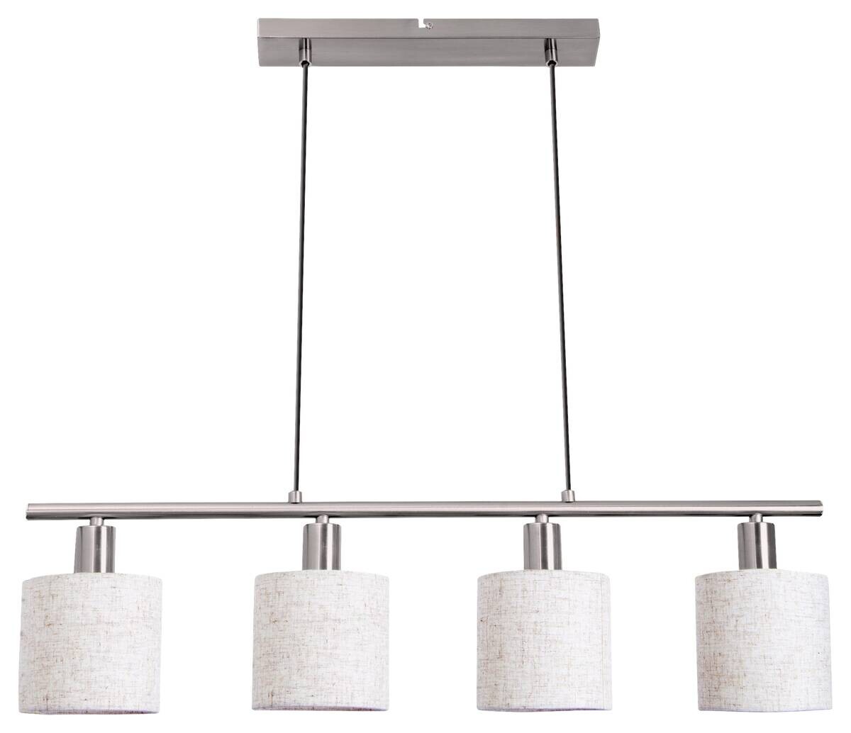 Näve Leuchten Pendelleuchte 7092044 natur Metall Textil B/H/T: ca. 12x1,4x71,5 cm E14 4 Brennstellen