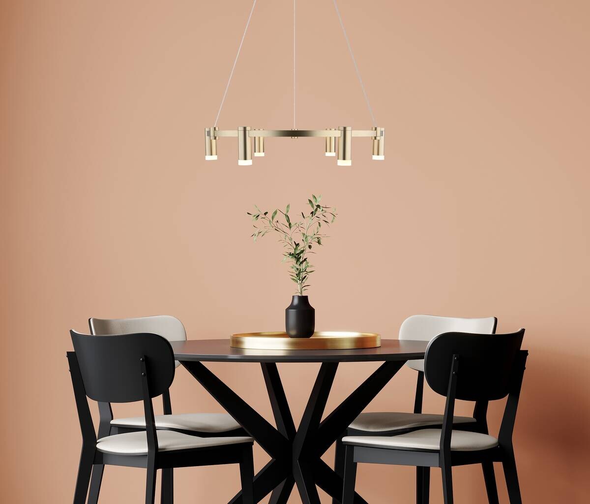 GLOBO Hängeleuchte Opal gold Acryl Aluminium Metall H/D: ca. 120x62 cm 1.0 Brennstellen