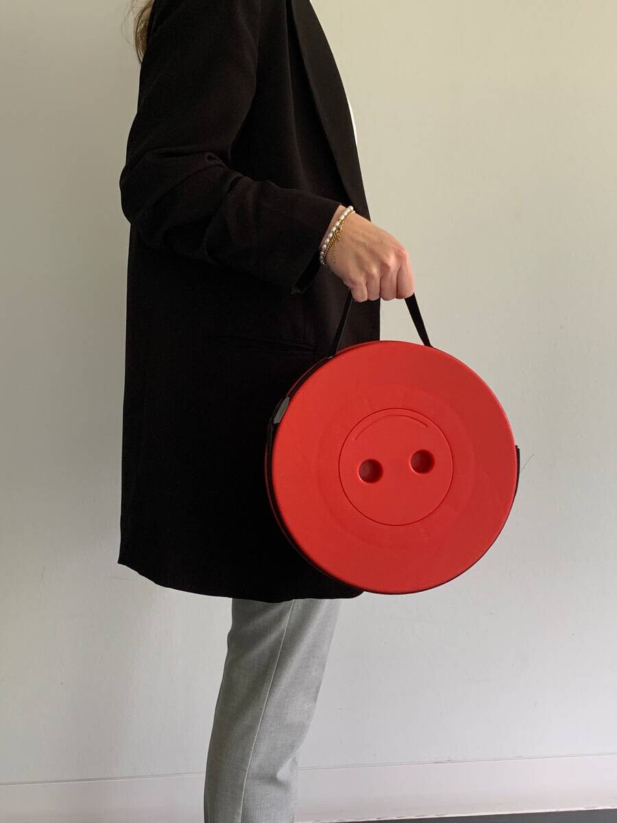 Hocker schwarz Kunststoff H/D: ca. 45x26 cm