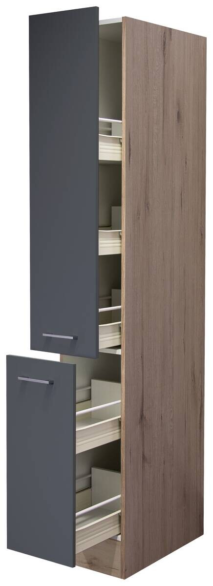 Apothekerschrank Morena grau matt B/H/T: ca. 30x200x57 cm