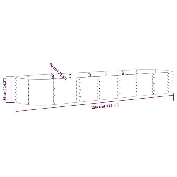 Hochbeet anthrazit Stahl B/H/L: ca. 80x36x296 cm