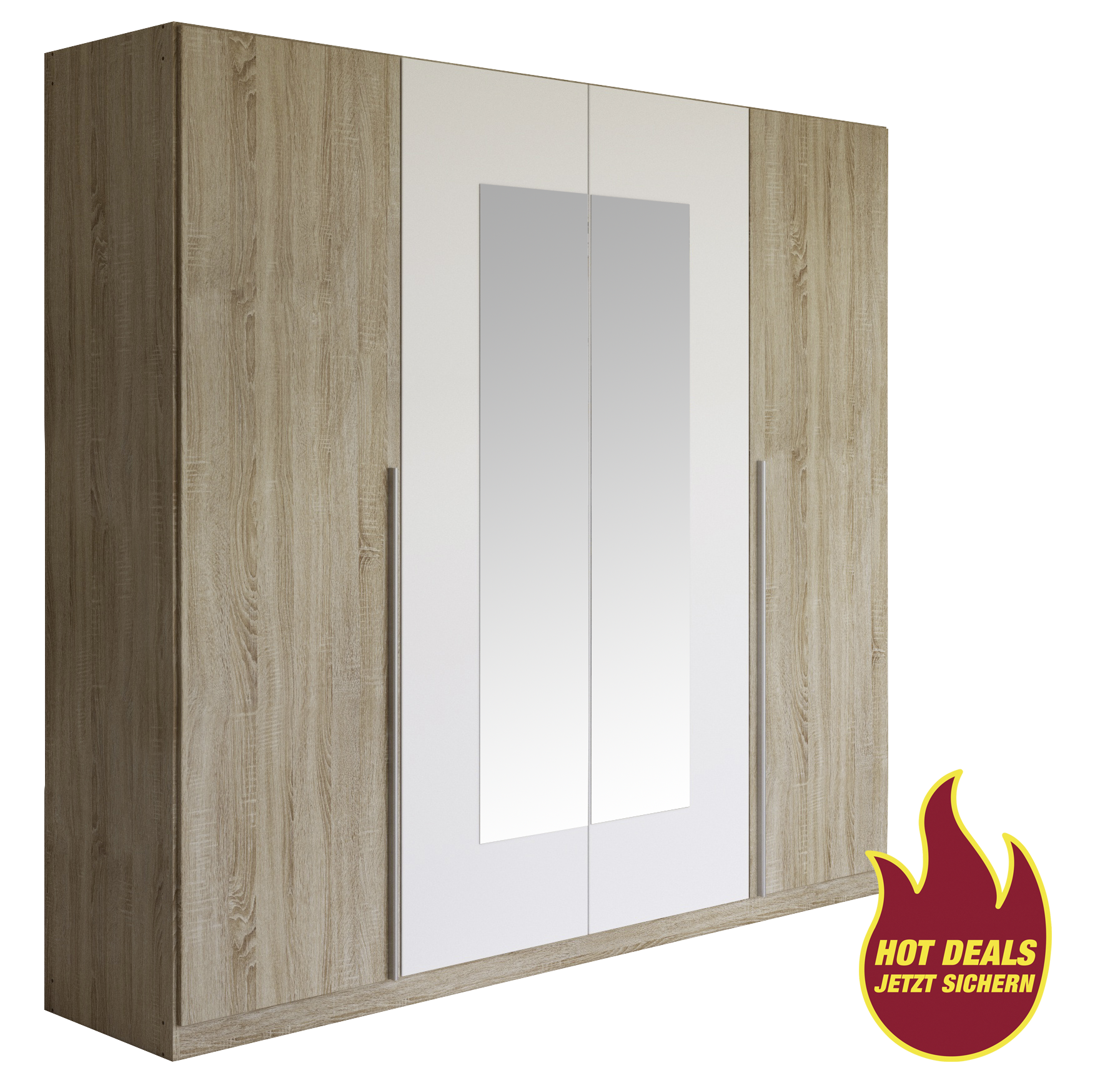 Kleiderschrank Nizza Eiche Sonoma Nachbildung Alpinweiß B/H/T: ca. 226x210x54 cm