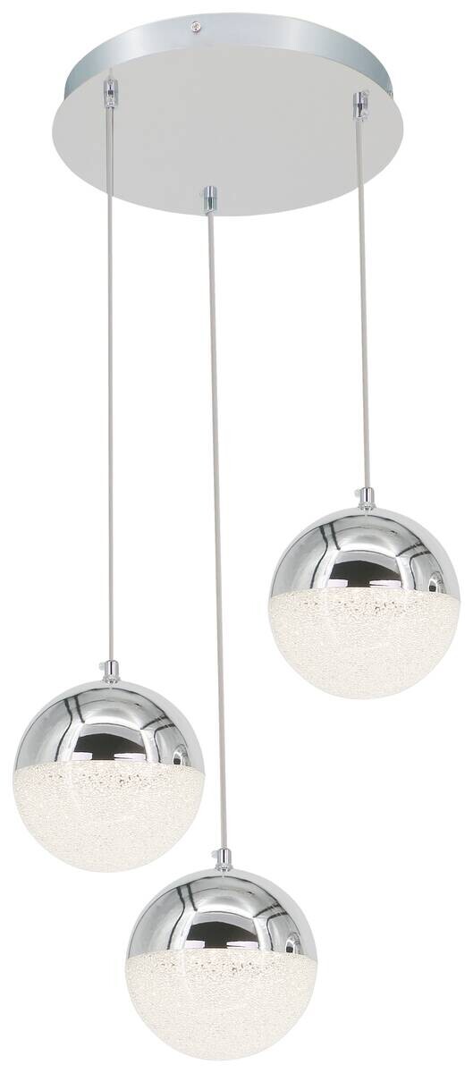 POCOline LED-Pendelleuchte Ginny Chrom Metall Acryl B/H/L: ca. 42x130x42 cm