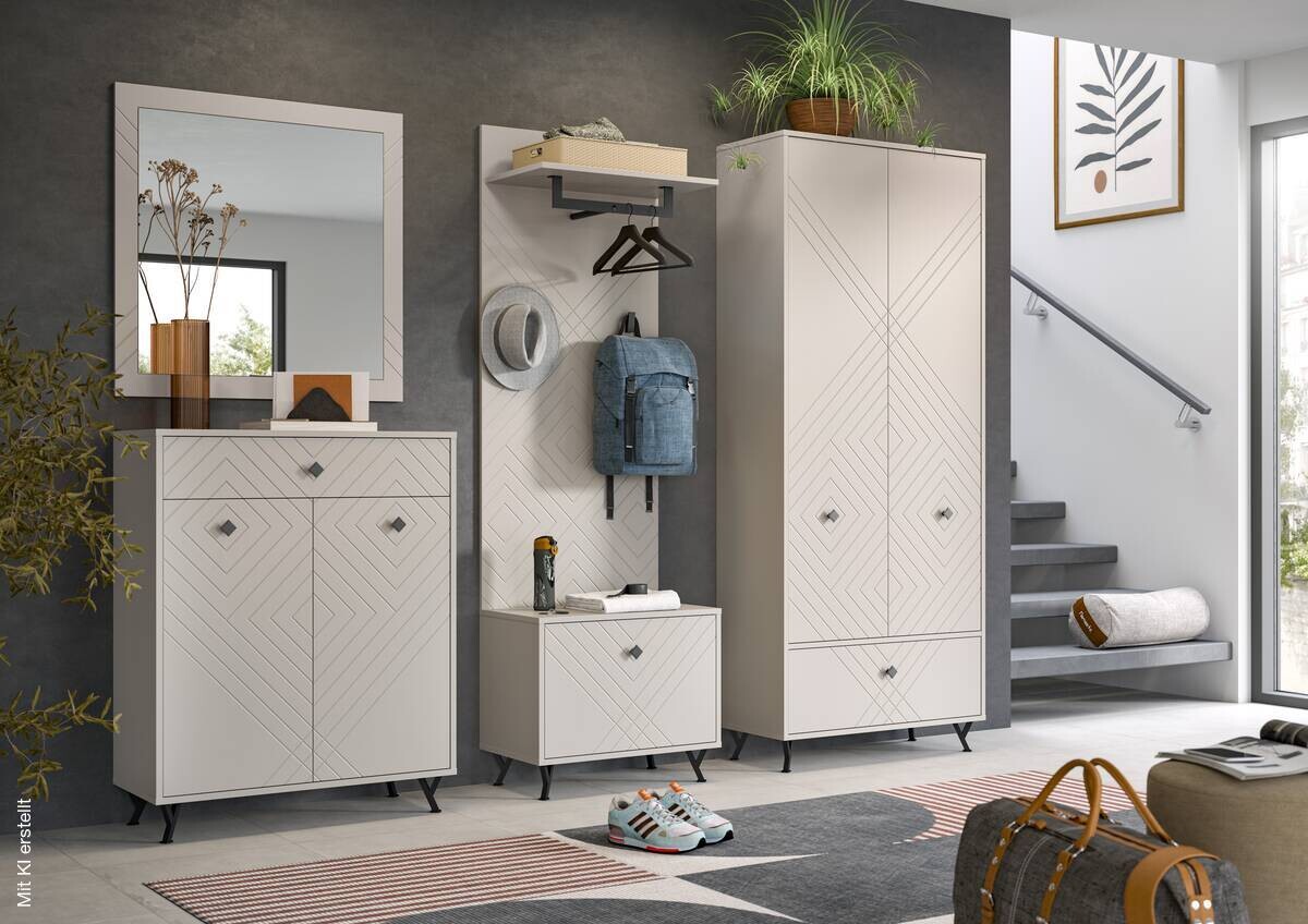 xonox.home Wandspiegel NOTES sandbeige sandbeige matt Melamin B/H/T: ca. 45x100x2 cm
