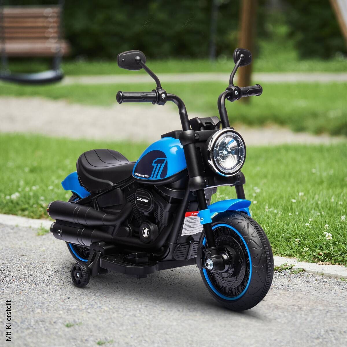 HOMCOM Kinder-Elektromotorrad schwarz B/H/L: ca. 42x57x76 cm