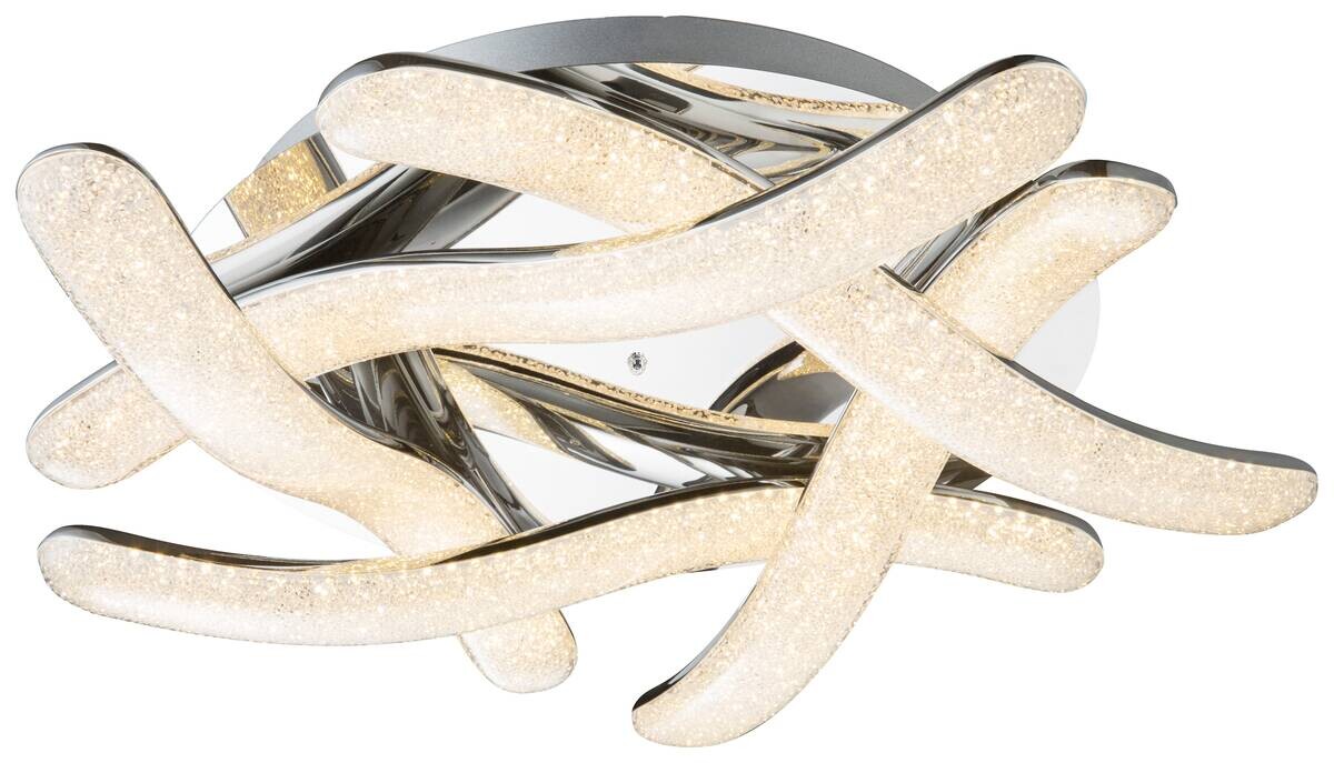 POCOline LED-Deckenleuchte Lio Chrom Metall Acryl B/H/L: ca. 54x11,5x54 cm