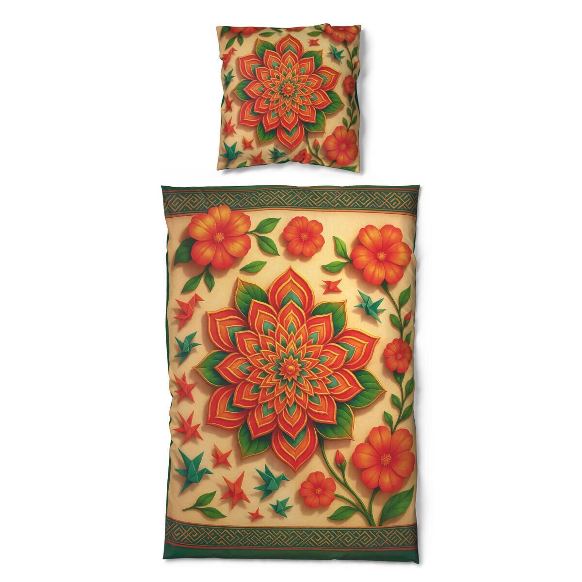 Microfaser Bettwäsche orange 100% Polyester B/L: ca. 135x200 cm