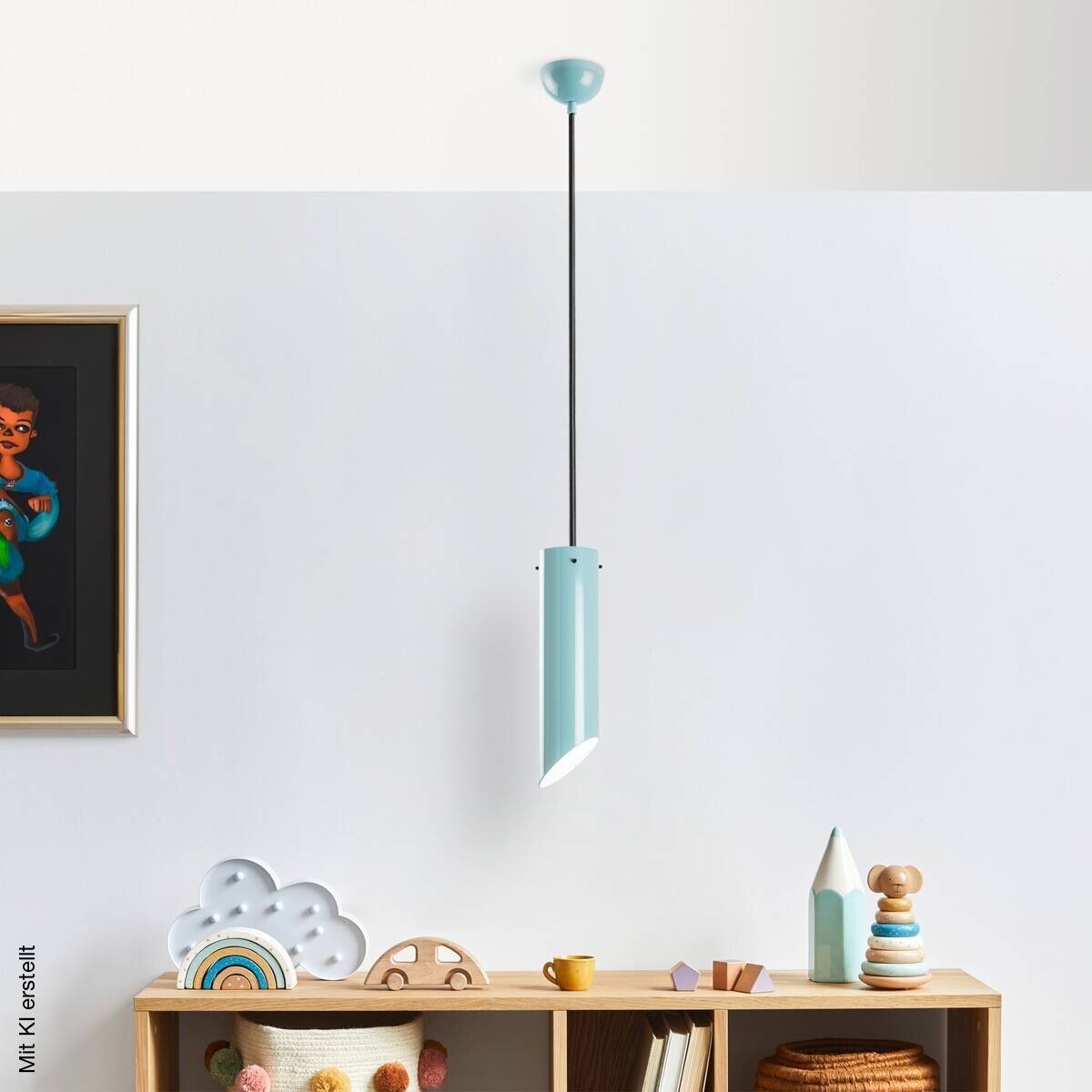 Opviq Pendelleuchte türkis B/H/T: ca. 8x114x8 cm E27 1 Brennstellen