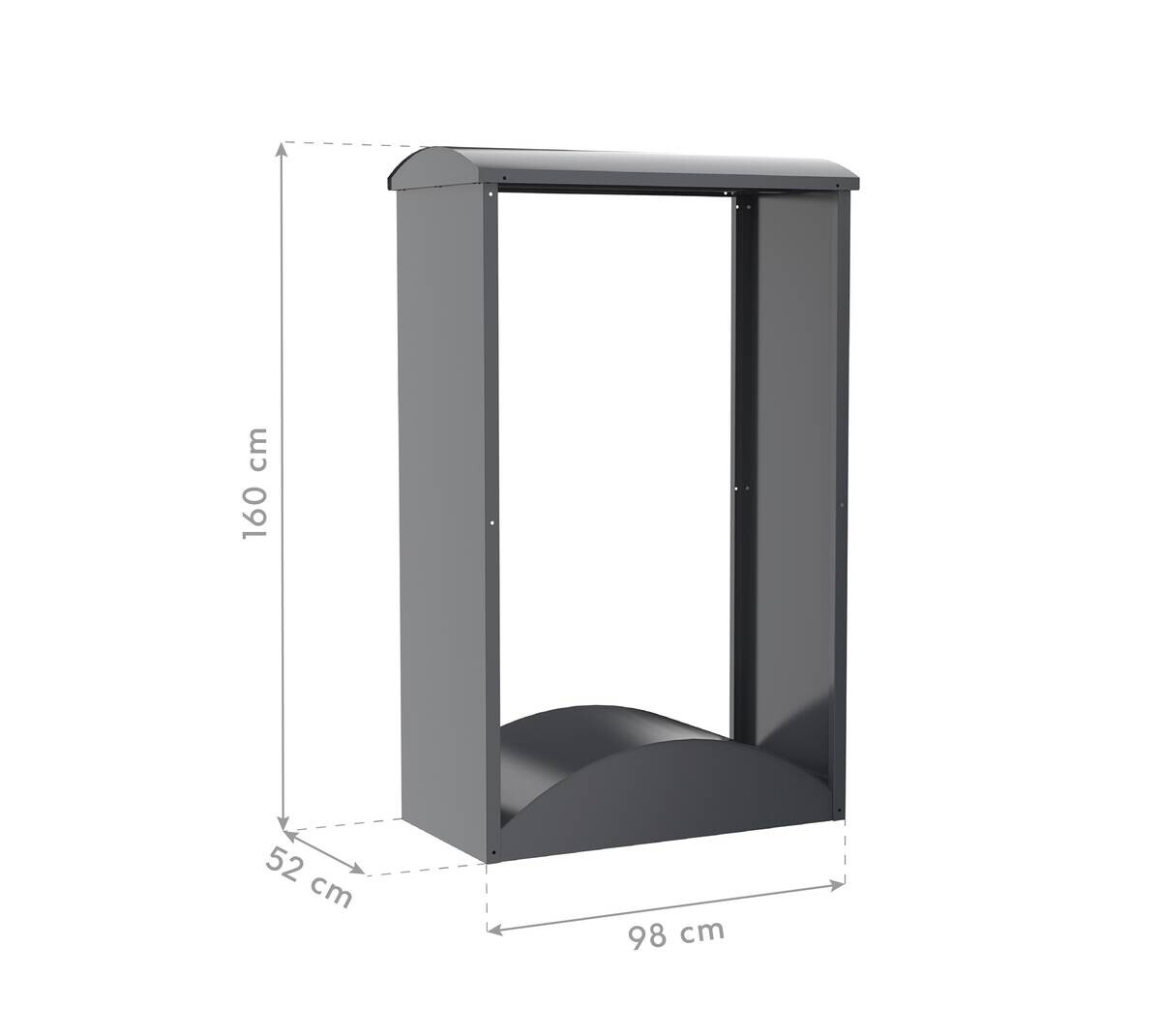 Westmann Kaminholzregal Castra anthrazit B/H/L: ca. 98x160x52 cm