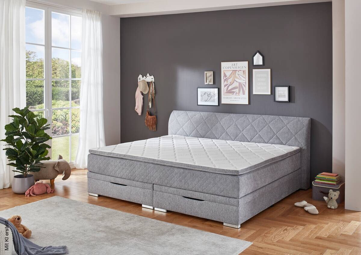 Familienboxbett Korfu silber Liegefläche B/L: ca. 240x200 cm