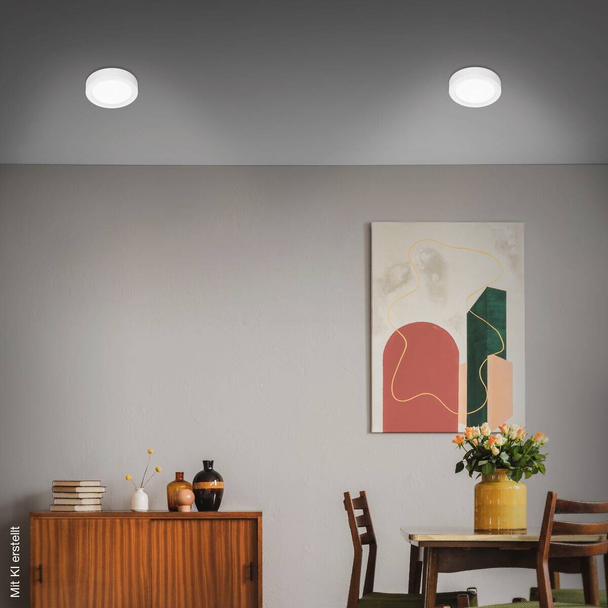 GLOBO LED-Deckenleuchte Fire weiß Metall H/D: ca. 3,2x17 cm