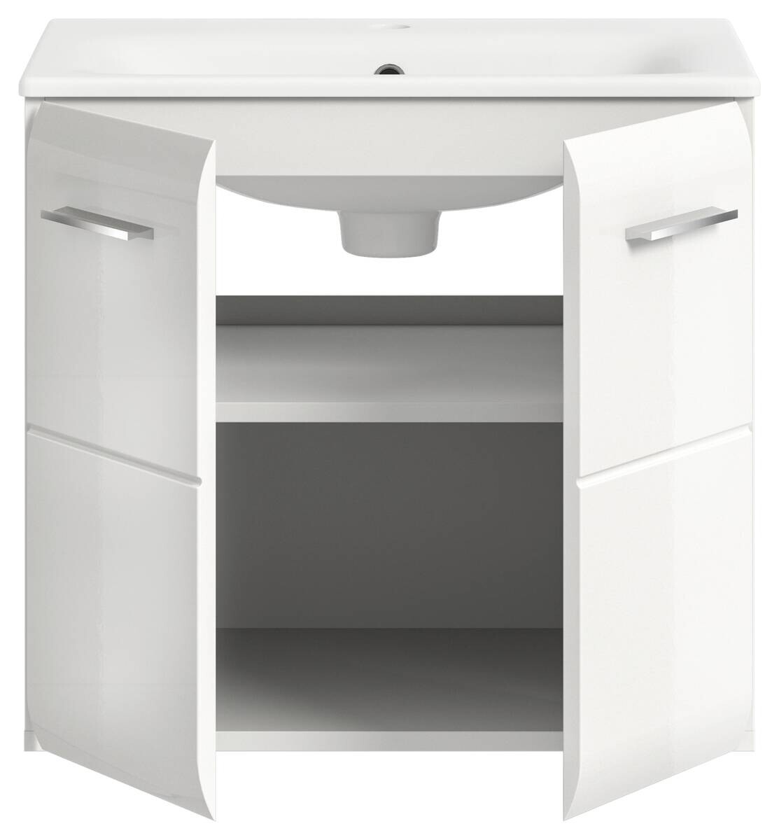 Waschplatz Ice weiß weiß Hochglanz B/H/T: ca. 60x55x46 cm