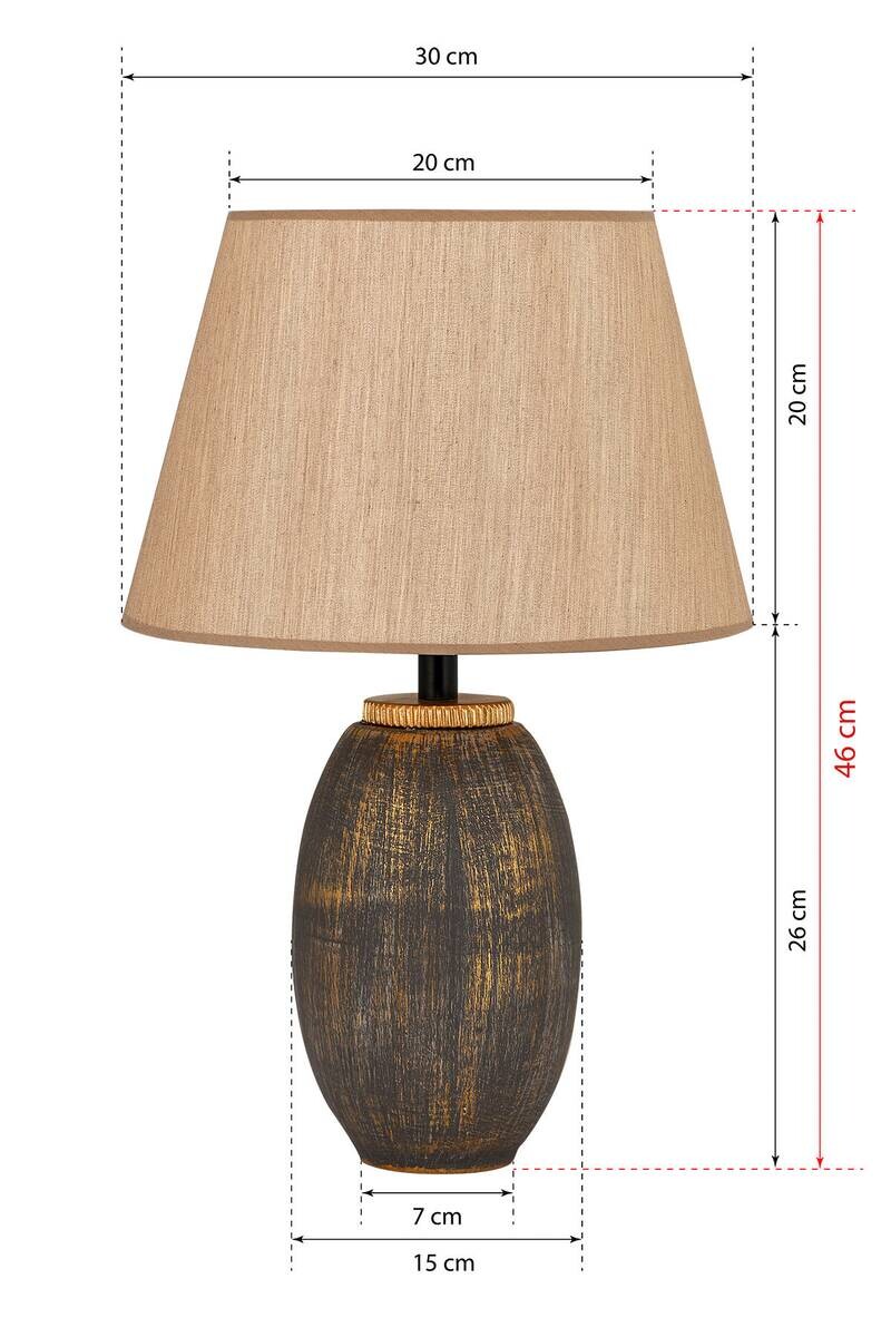 Opviq Tischleuchte braun gold Keramik B/H/L: ca. 30x46x30 cm E27 1 Brennstellen