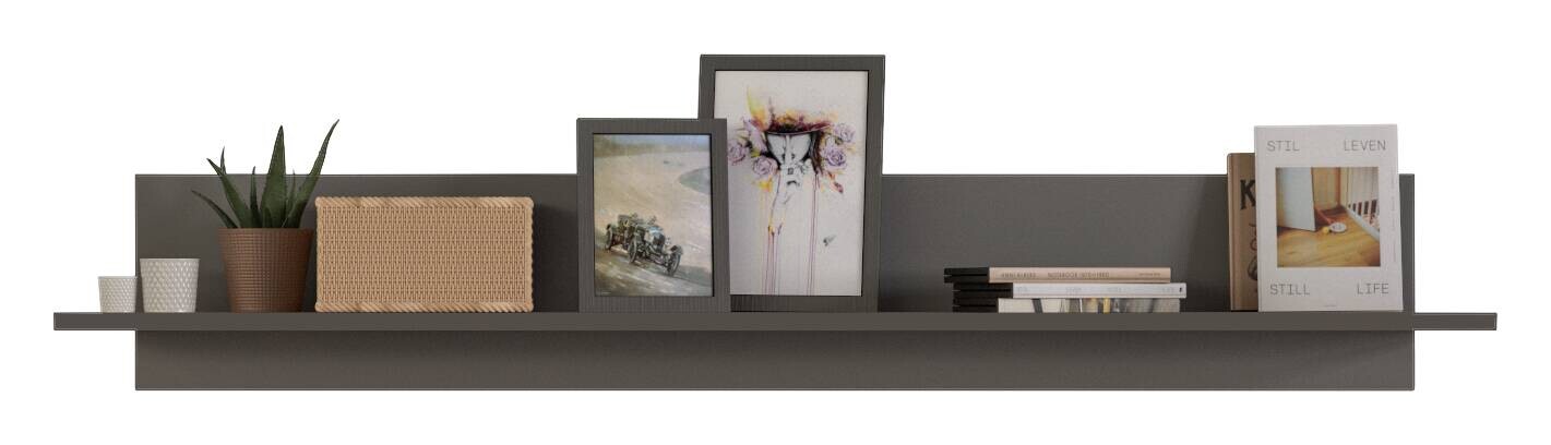 Wohnwand Freno grau matt Eiche Nox Oak Nachbildung B/H/T: ca. 350x195x40 cm
