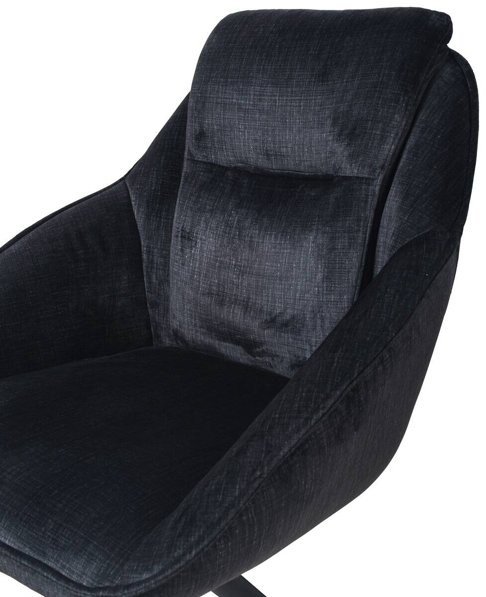 Drehstuhl Brisbane anthrazit Samt B/H/T: ca. 62x92x59 cm