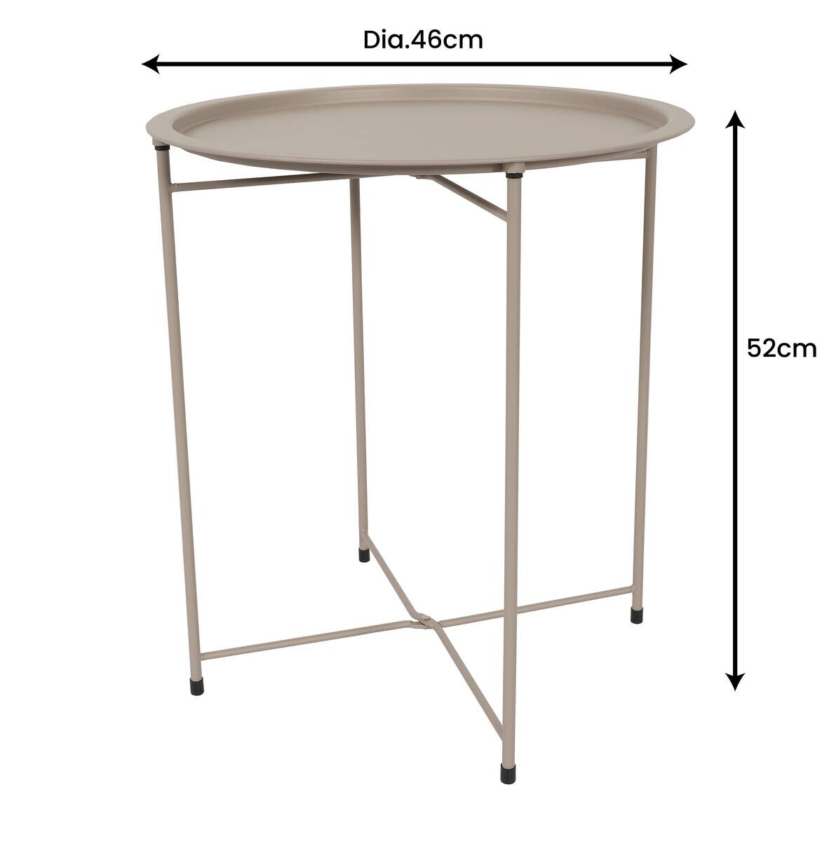 POCOline Beistelltisch grau Metall H/D: ca. 52x46 cm