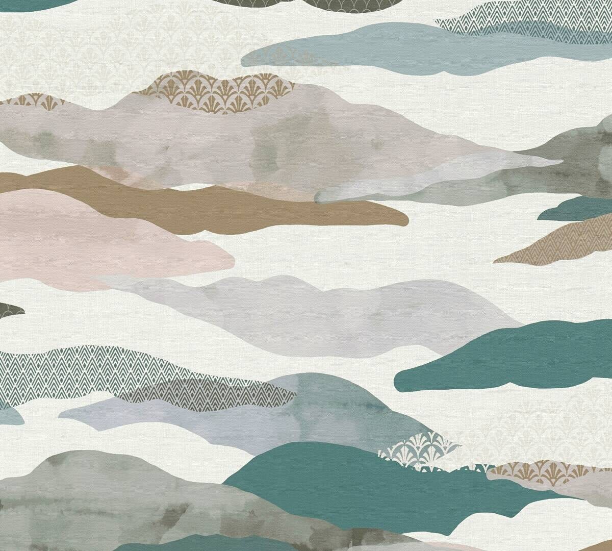 A.S.Creation Vliestapete weiß grau B/H/D: ca. 53x1005x7,5 cm