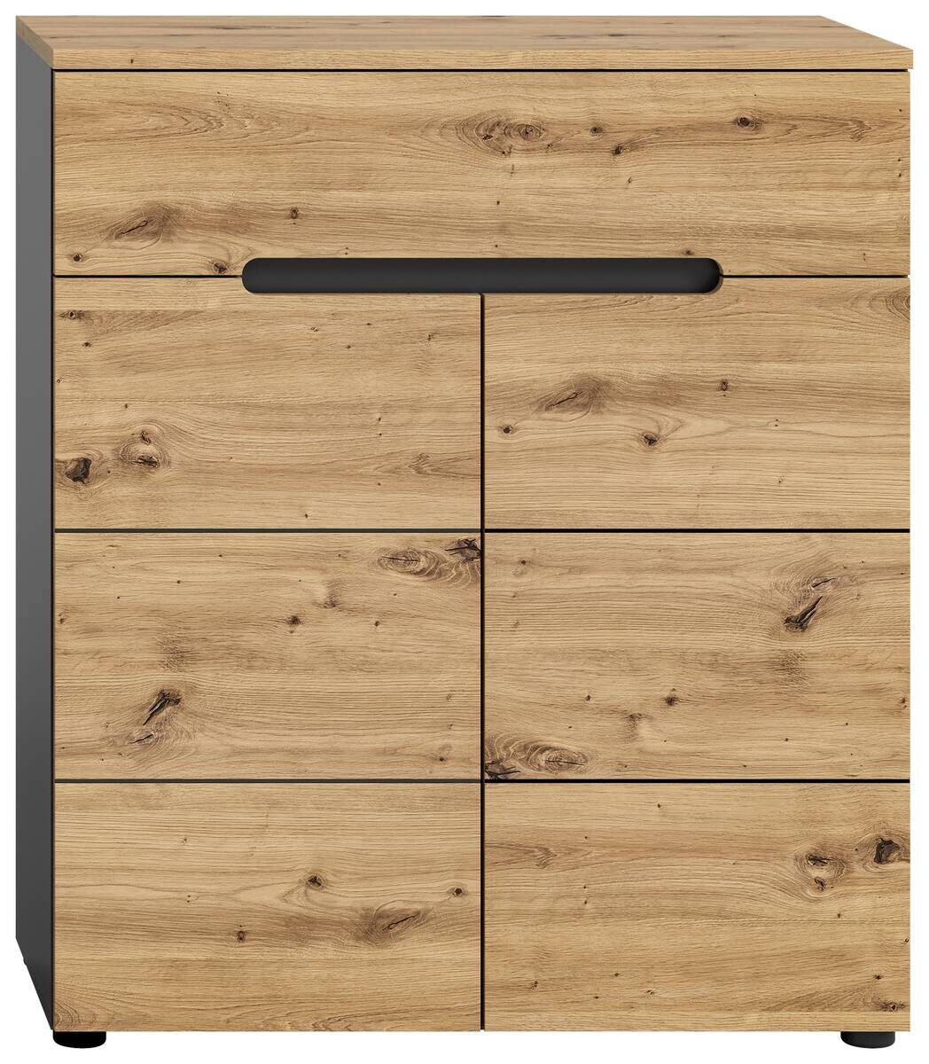 Schuhkommode CANU edles Basaltgrau Nachbildung Eiche Artisan Nachbildung B/H/T: ca. 80x94x37 cm