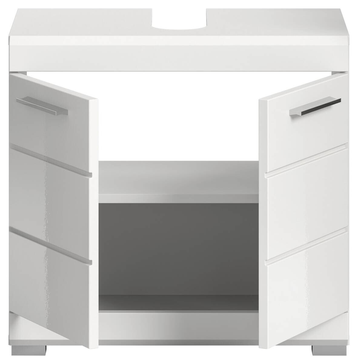 Waschbeckenunterschrank Scout weiß weiß Hochglanz B/H/T: ca. 60x56x34 cm