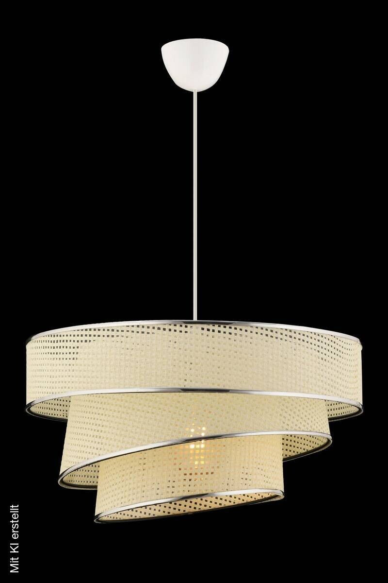 Opviq Pendelleuchte Couper weiß silber Baumwolle Metall B/H/L: ca. 40x72x40 cm E27 1 Brennstellen